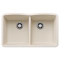 Product Image of Diamond SILGRANIT 32" 50/50 Double Bowl Undermount Kitchen Sink - Soft White, 443068