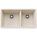 Product Image of Precis SILGRANIT 33" 60/40 Double Bowl Undermount Kitchen Sink - Soft White, 443081