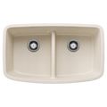 Product Image of Valea SILGRANIT 32" 50/50 Double Bowl Undermount Kitchen Sink with Low Divide - Soft White, 443089