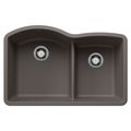 Product Image of Diamond SILGRANIT 32" 60/40 Double Bowl Undermount Kitchen Sink with Low Divide - Volcano Gray, 443102