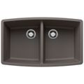 Product Image of Performa SILGRANIT 33" 50/50 Double Bowl Undermount Kitchen Sink - Volcano Gray, 443123