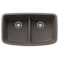 Product Image of Valea SILGRANIT 32" 50/50 Double Bowl Undermount Kitchen Sink with Low Divide - Volcano Gray, 443126
