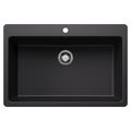 Product Image of Liven SILGRANIT 33" Super Single Dual Mount Kitchen Sink, 443194 (Coal Black)