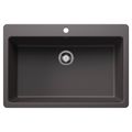 Product Image of Liven SILGRANIT 33" Super Single Dual Mount Kitchen Sink, 443196 (Cinder)