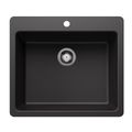 Product Image of Liven SILGRANIT 25" Single Bowl Dual Mount Kitchen Sink, 443219 (Anthracite)