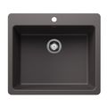Product Image of Liven SILGRANIT 25" Single Bowl Dual Mount Kitchen Sink, 443220 (Cinder)
