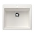 Product Image of Liven SILGRANIT 25" Single Bowl Dual Mount Kitchen Sink, 443221 (White)