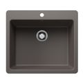 Product Image of Liven SILGRANIT 25" Single Bowl Dual Mount Kitchen Sink, 443224 (Volcano Gray)