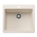 Product Image of Liven SILGRANIT 25" Single Bowl Dual Mount Kitchen Sink, 443225 (Soft White)