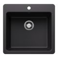 Product Image of Liven SILGRANIT 21" Single Bowl Dual Mount Kitchen Sink, 443226 (Coal Black)