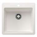 Product Image of Liven SILGRANIT 21" Single Bowl Dual Mount Kitchen Sink, 443229 (White)