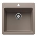 Product Image of Liven SILGRANIT 21" Single Bowl Dual Mount Kitchen Sink, 443230 (Truffle)