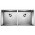 Product Image of Precision R10 37" 50/50 Double Bowl Undermount Stainless Steel Kitchen Sink, 516219