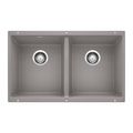 Product Image of Precis SILGRANIT 29" 50/50 Double Bowl Undermount Kitchen Sink - Metallic Gray, 516319