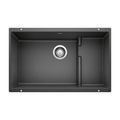 Product Image of Precis Cascade SILGRANIT 29" Single Bowl Undermount Kitchen Sink with Colander - Anthracite, 519450