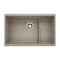 Product Image of Precis Cascade SILGRANIT 29" Single Bowl Undermount Kitchen Sink with Colander - Truffle, 519456