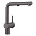 Product Image of Linus Low Arc Pull-Out Dual-Spray Kitchen Faucet - Cinder, 526369