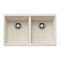 Product Image of Precis SILGRANIT 29" 50/50 Double Bowl Undermount Kitchen Sink (Soft White)