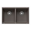 Product Image of Precis SILGRANIT 29" 50/50 Double Bowl Undermount Kitchen Sink - Volcano Gray, 527410