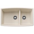 Product Image of Performa SILGRANIT 33" Medium 1-3/4 Low Divide 60/40 Double Bowl Kitchen Sink - Soft White, 443088