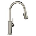 Product Image of Empressa High-Arc Pull-Down Dual-Spray Kitchen Faucet, 1.5 GPM - Satin Platinum, 443245