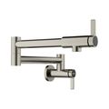 Product Image of Blancoculina II Wall-Mounted Pot Filler w/ 2 Single-Lever Handles, 1.5 GPM - Satin Platinum, 443254