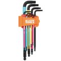 Product Image of 9 Piece Extra Long Color Coded L Style Hex Key Caddy Set, Metric