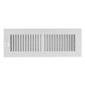 Product Image of 14" x 4" (Wall Opening Size) 2-Way Steel Sidewall/Ceiling Register, 1/2" Series 1 (White)