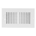 Product Image of 8" x 4" (Wall Opening Size) 2-Way Steel Sidewall/Ceiling Register, 1/2" Series 1 (White)