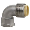 Product Image of 1/2" CTS x 1/2" FNPT 304 Stainless Steel Push-Fit 90-Degree Elbow (Lead Free)