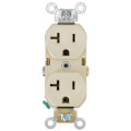 Product Image of Commercial Grade Duplex Receptacle w/ Indented Face, 2P, 20A, NEMA 5-20R - Ivory (125V)