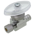 Product Image of 1/2" PEX Crimp x 1/4" OD Comp. Straight Stop Valve, Multi-Turn, Lead Free (Chrome Plated)