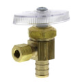 Product Image of 1/2" PEX Crimp x 1/4" OD Comp. Angle Stop Valve, Multi-Turn, Lead Free (Rough Brass)