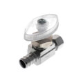 Product Image of 1/2" PEX Crimp x 3/8" OD Comp. Straight Stop Valve, Multi-Turn, Lead Free (Rough Brass)