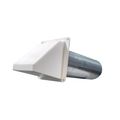 Product Image of 4" PWM620 Plastic Wide Mouth Wall Vent Hood w/ Flapper for Eave and Side Wall Venting