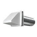 Product Image of 4" PWM622 Plastic Wide Mouth Hood w/ 11" Tail, Flapper, & Screen (Brown)