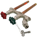 Product Image of C-108 Series 8", 1/2" MPT x 1/2" SWT Inlet Hot & Cold Anti-Siphon Adjustable Wall Faucet