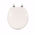 Product Image of Deluxe Molded Wood Round Toilet Seat w/ Chrome Hinge - White