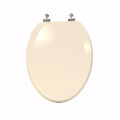 Product Image of Deluxe Molded Wood Elongated Toilet Seat w/ Chrome Hinge - White