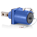 Product Image of Rhino-Hide Double Hole Fem 45 Deg Receptacle Double Hole Bus Bar, 313MCM-777MCM Cable (Blue)