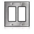Product Image of 2-Gang Decora Wallplate, Standard Size, Non-magnetic Stainless Steel