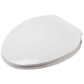 Deluxe Plastic Elongated Contemporary Toilet Seat w/ Closed Front - White