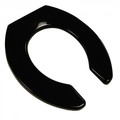 Product Image of Black Deluxe Commercial Elongated Anti Microbial Plastic Toilet Seat, Check Hinge, Open Front Less Cover
