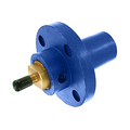 Product Image of 17 Series Female Panel Receptacle, Cam-type, 90-degree, Taper Nose, Threaded Stud, 250-750MCM, 690A (Blue)