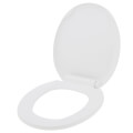 EZ Close Premium Plastic Seat, Round Closed Front w/ Cover, White