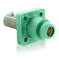 Product Image of 18 Series Cam-Type Female Panel Mount Receptacle, 90-Degree, 2/0 4/0 AWG, 400A Max (Green)