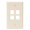 Product Image of Single-Gang Quickport, Wallplate, 4-port (Light Almond)
