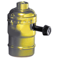 Product Image of Lampholder, Incandescent, Medium Base, Aluminum Shell, Removable Turn Knob, Single Circuit, Brass