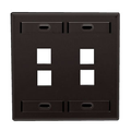 Product Image of Dual-Gang Quickport, Wallplate w/ ID Windows, 4-port (Black)
