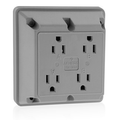 Product Image of 15A 4-in-1 Quadruplex Receptacle/outlet, Industrial Grade (Gray)
